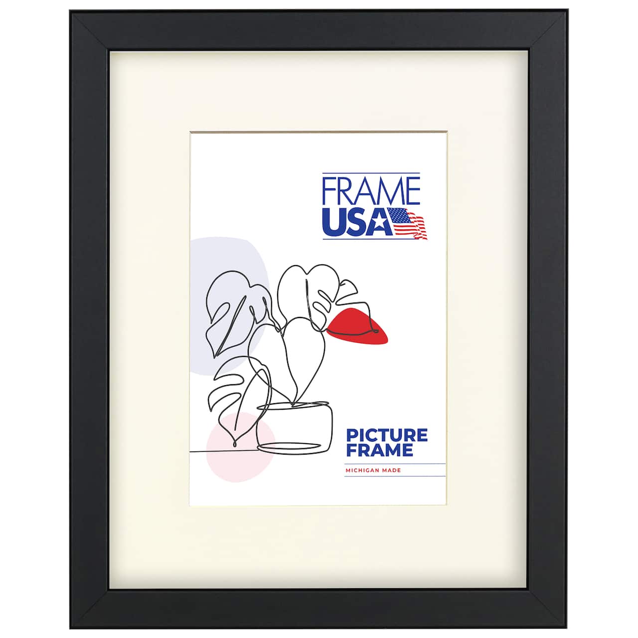 Frame USA Corporate Thin Black Single Image Picture Frame with Mat